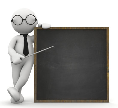 professore che indica lavagna