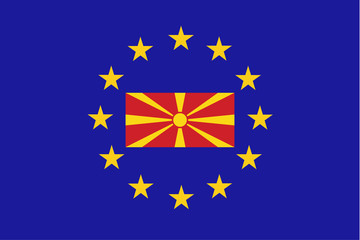 Vector flag of EU with Macedonia
