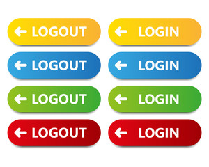 vector color button log in log out