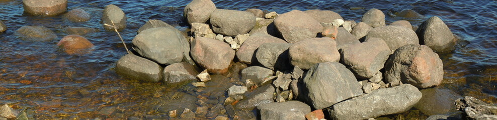 Boulders and water