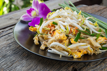 Thai Fried Noodles with shrimps, Pad Thai