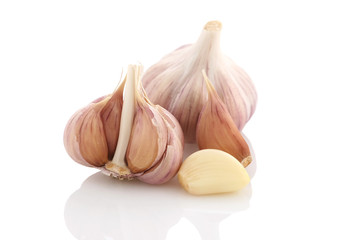 Garlic vegetable closeup isolated