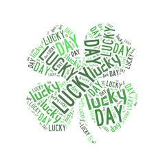 Lucky day word cloud four-leaf clover