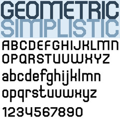 Poster black bold font and numbers, facet geometric letters.