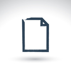 Hand drawn simple paper form, brush drawing notepad icon, hand-p