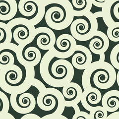 Curly waves seamless pattern, vector background.