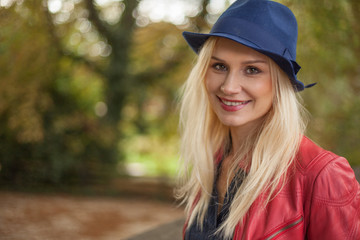 Chic young woman with long blond hair
