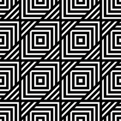 Seamless black and white geometric pattern, simple vector stripe