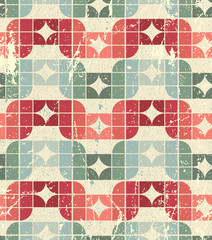 Vector worn textile geometric seamless pattern, decorative squar