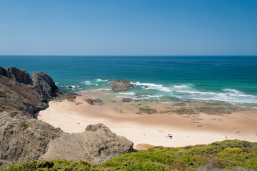 Beach in Algarve coast, summertime in Portugal