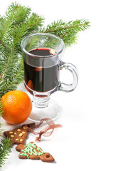 Glass of red mulled wine