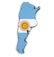 Argentina Flag Map Shape