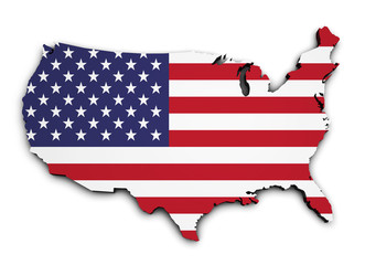 USA Flag Map 3d Shape © niroworld