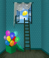 Room with balloons