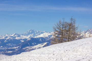 Fototapeta premium Paesaggio invernale di montagna