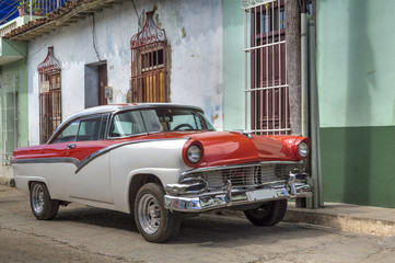 Classic american old car in Trinidad, Cuba