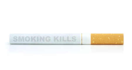 Smoking kills. Text on cigarette