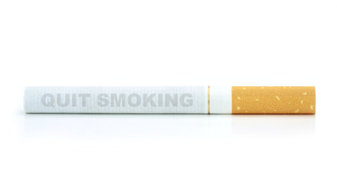 " Quit smoking " text on cigarette