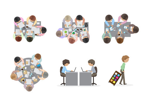Business People, Flat Illustrations, Office Workers