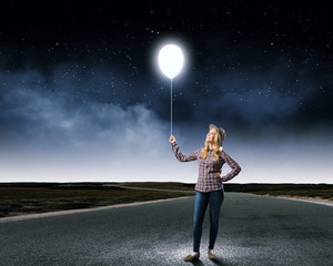 Woman with balloon