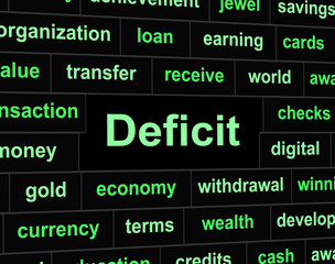 Fototapeta premium Deficit Debts Means Financial Obligation And Arrears