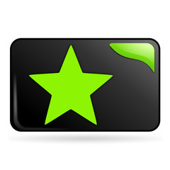 favori sur bouton web rectangle vert
