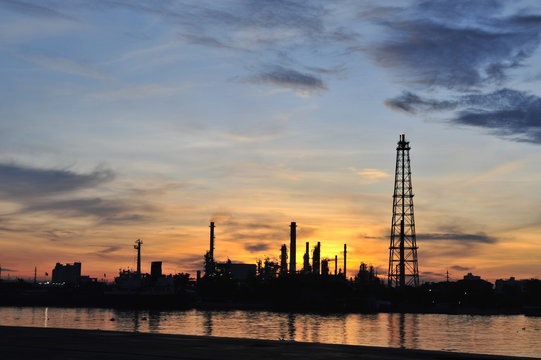 Refinery plant at sunrise