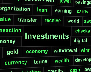 Fototapeta premium Investments Invest Indicates Portfolio Roi And Investing