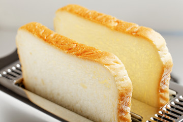 Toaster with bread slices