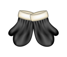 Winter mittens in dark design