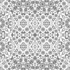 Seamless outline floral pattern