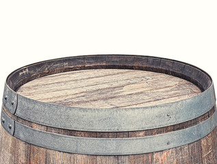 Rustic Barrel Table top isolated on white background