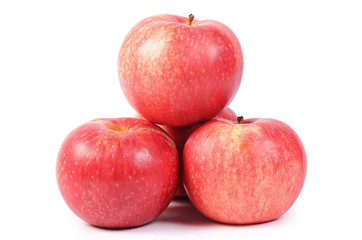 Red fresh apples isolated on white background
