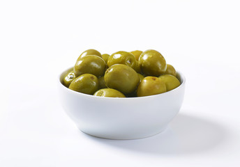 Brine-cured green olives