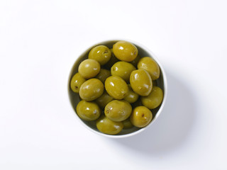 Brine-cured green olives