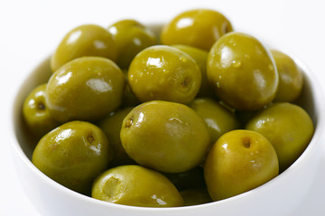 Brine-cured green olives