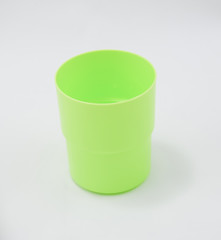 Glass of green plastic