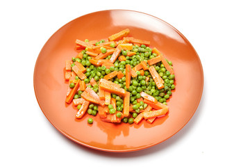 cooked peas and carrots