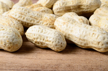 peanut on the wooden ladle