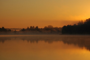 Obraz na płótnie Canvas Sunrise on the lake Seliger, Russia