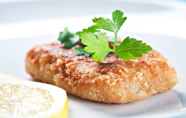 Fillet of salmon on a plate