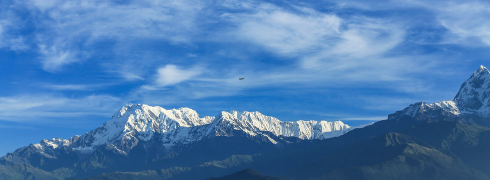 the snow mountain in pokhara,nepal
