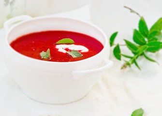beetroot  and tomato creamy  diet soup
