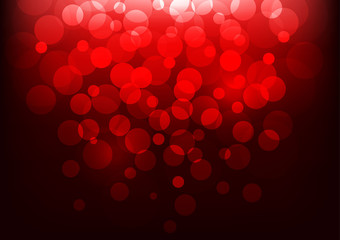 Bokeh background with red light. Vector illustration