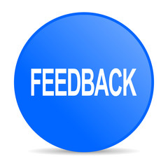 feedback internet blue icon