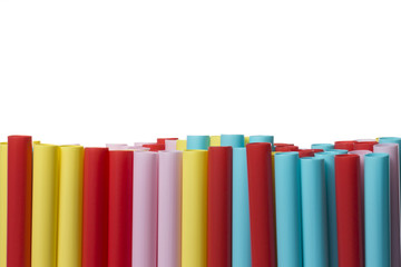 colorful Straw on White background