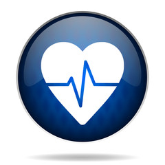 heart pulse internet blue icon