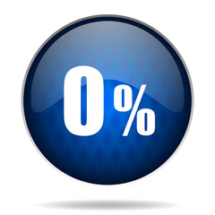 0 % internet blue icon