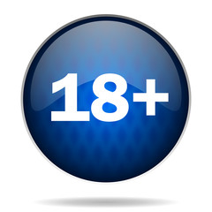 18 years internet blue icon