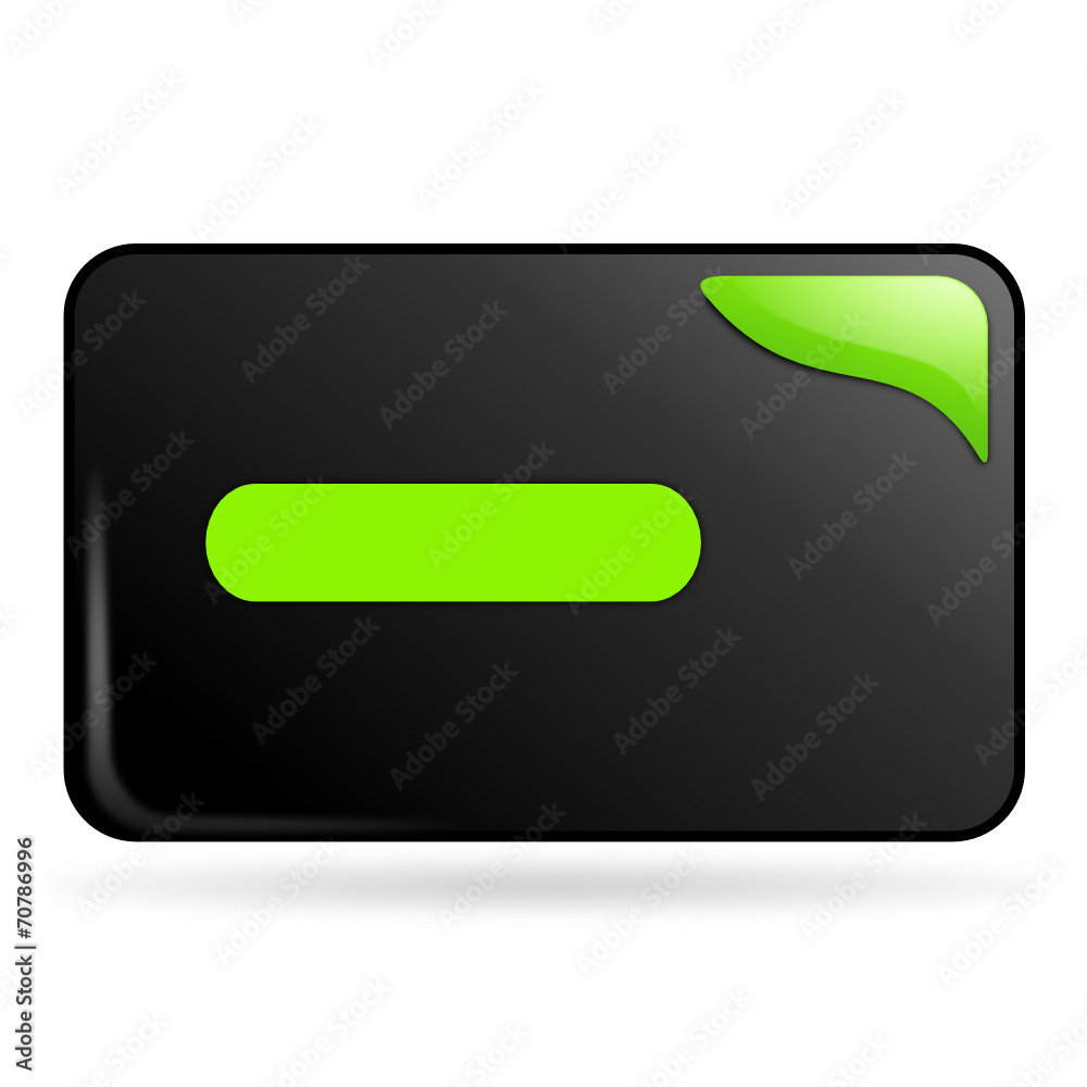 Poster moins sur bouton web rectangle vert
